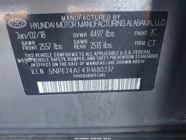 Hyundai SONATA SE 2018 5NPE24AF4JH680337 Image 9