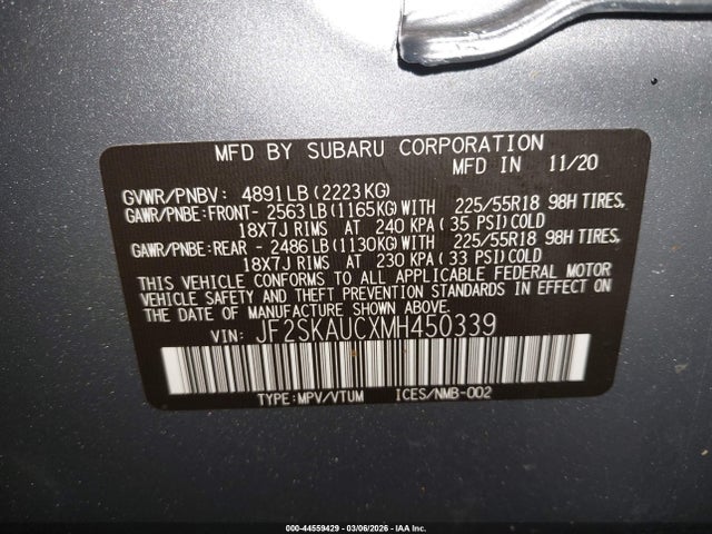 2021 SUBARU FORESTER JF2SKAUCXMH450339 Photo 8