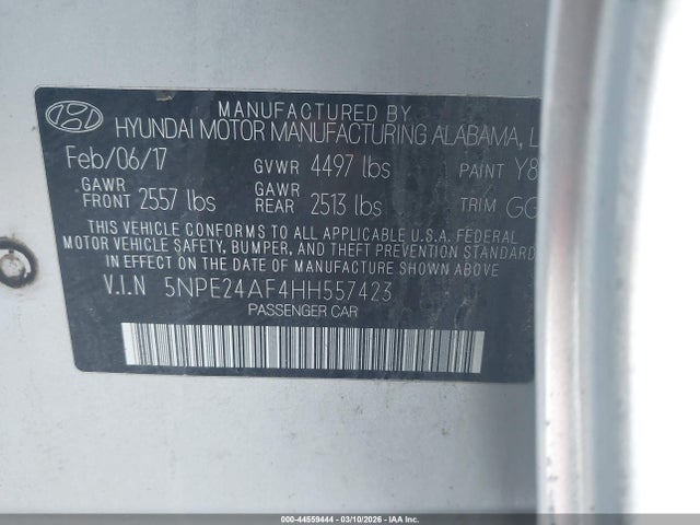 Hyundai SONATA SE 2017 5NPE24AF4HH557423 Image 9