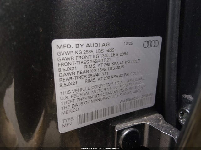 WA1B5AGU4S2099058 Audi All-new Sq5 Premium Plus Tfsi Quattro S Tronic