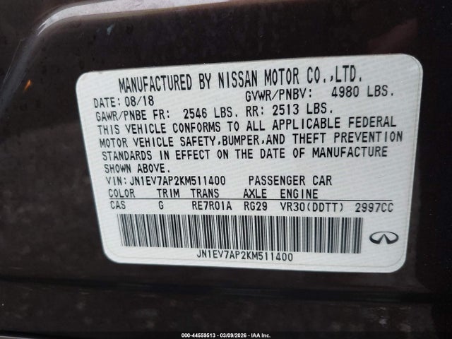 2019 INFINITI Q50 JN1EV7AP2KM511400 Photo 8