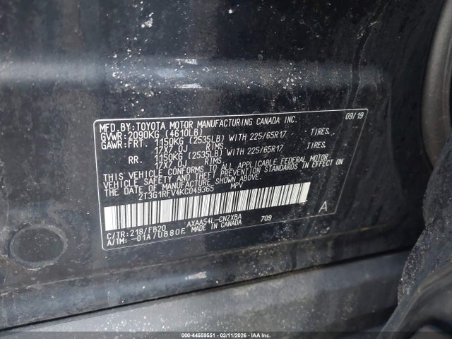 Toyota RAV4 LE 2019 2T3G1RFV4KC049365 Image 9