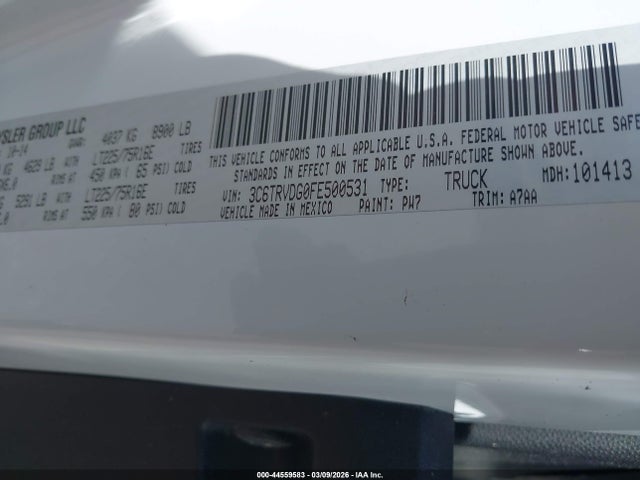 2015 RAM PROMASTER 2500 3C6TRVDG0FE500531 Photo 8