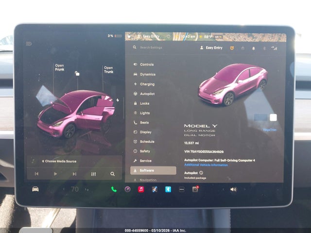 Aukcja sprzedaży 2025 Tesla Model Y Long Range Dual Motor All-wheel Drive, vin: 7SAYGDEE5SA364929, numer aukcji: 44559600