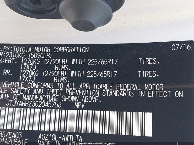 Продаж на аукціоні авто 2016 Lexus Nx 200t, vin: JTJYARBZ3G2045753, номер лоту: 44559626