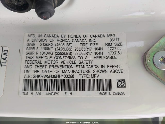 2HKRW5H36HH403268 Honda CR-V LX