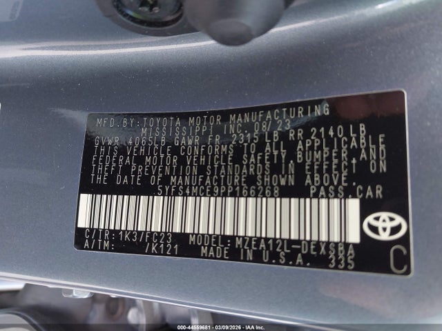 2023 TOYOTA COROLLA 5YFS4MCE9PP166268 Photo 8