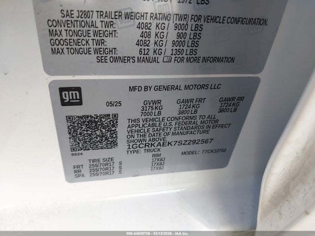 2025 CHEVROLET SILVERADO 1500 1GCRKAEK7SZ292567 Photo 8