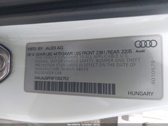 WAUAJGFF6F1062752 Audi A3 2.0 Tdi Premium