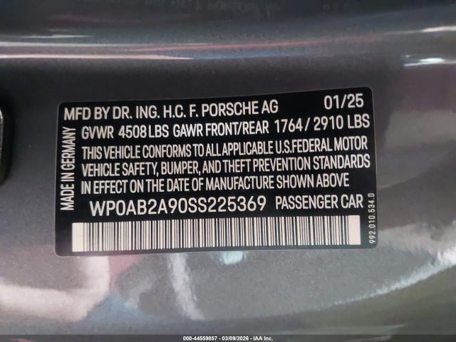 2025 PORSCHE 911 WP0AB2A90SS225369 Photo 8