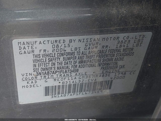 Продажа на аукционе авто 2015 Nissan Sentra Sv, vin: 3N1AB7AP1FL673459, номер лота: 44559876