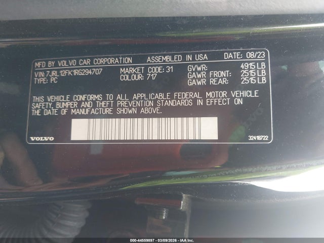 2024 VOLVO S60 7JRL12FK1RG294707 Photo 8