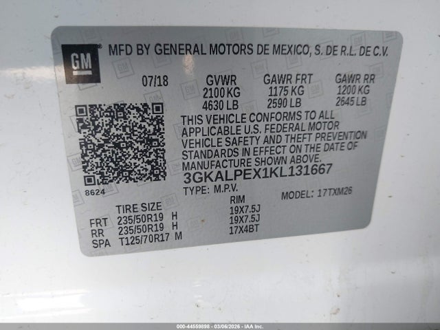 Продаж на аукціоні авто 2019 Gmc Terrain Slt, vin: 3GKALPEX1KL131667, номер лоту: 44559898