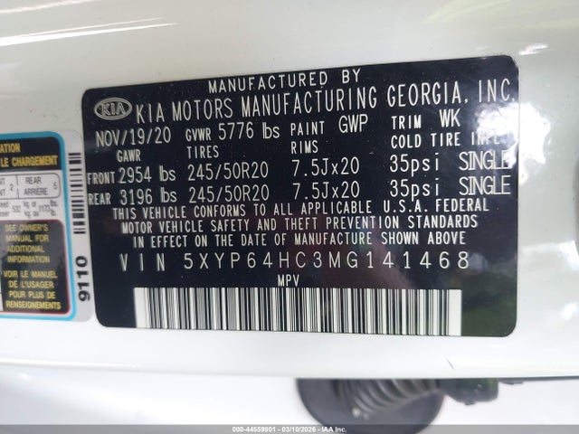 5XYP64HC3MG141468 KIA Telluride S