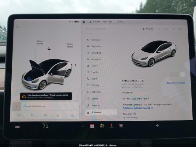 Продаж на аукціоні авто 2021 Tesla Model 3 Long Range Dual Motor All-wheel Drive, vin: 5YJ3E1EBXMF073964, номер лоту: 44559987