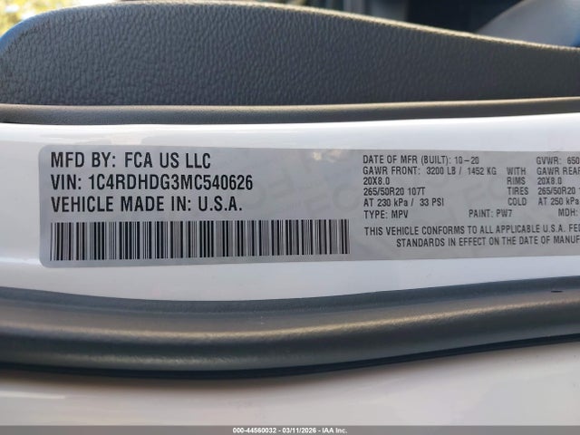 Dodge Durango Gt Rwd 2021 1C4RDHDG3MC540626 Image 9