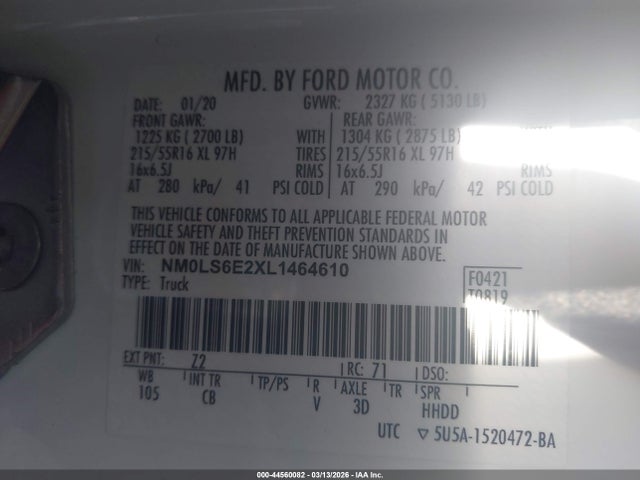 Ford Transit Connect Xl 2020 NM0LS6E2XL1464610 Image 9