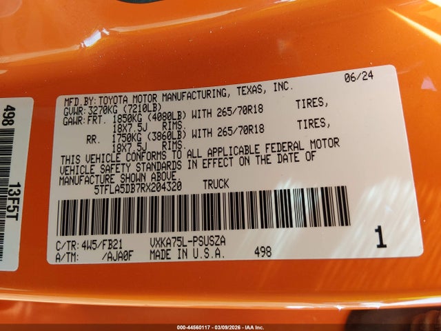 2024 TOYOTA TUNDRA 5TFLA5DB7RX204320 Photo 8