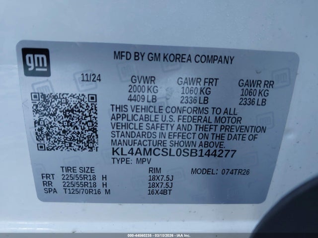 Продаж на аукціоні авто 2025 Buick Encore Gx Preferred Awd, vin: KL4AMCSL0SB144277, номер лоту: 44560235