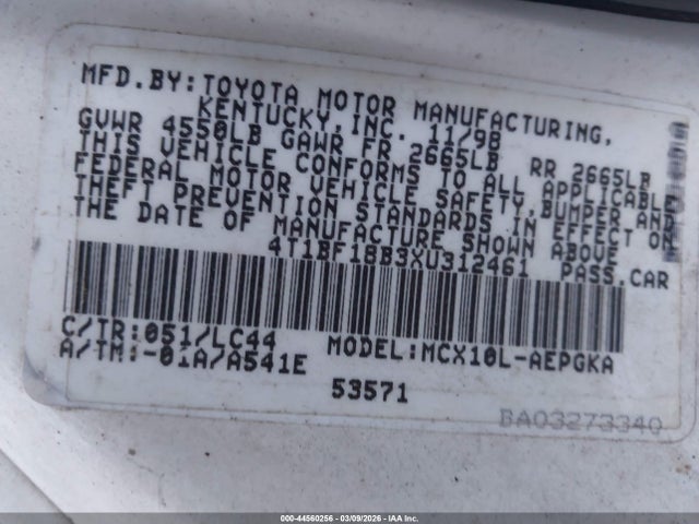 1999 TOYOTA AVALON 4T1BF18B3XU312461 Photo 8