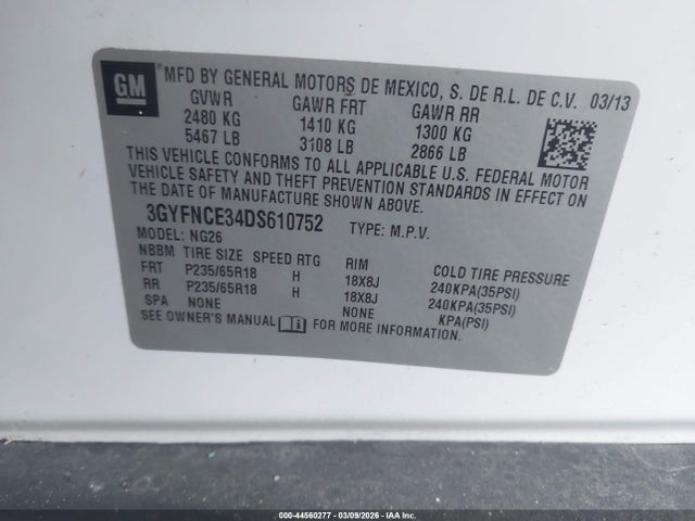 2013 CADILLAC SRX 3GYFNCE34DS610752 Photo 8