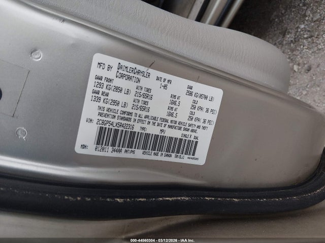 Aukcja sprzedaży 2005 Chrysler Town & Country Touring, vin: 2C8GP54LX5R422316, numer aukcji: 44560304
