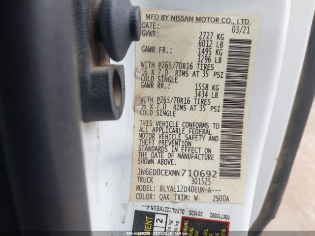 2021 NISSAN FRONTIER 1N6ED0CEXMN710692 Photo 8