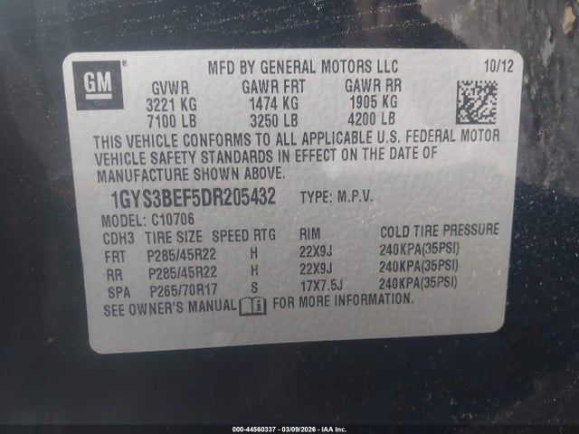 2013 CADILLAC ESCALADE 1GYS3BEF5DR205432 Photo 8