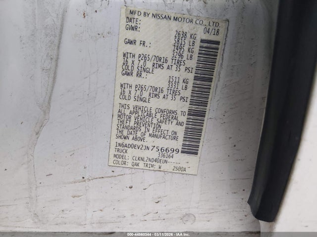 2018 NISSAN FRONTIER 1N6AD0EV2JN756699 Photo 8