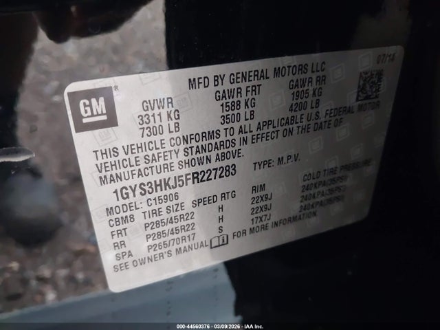 2015 CADILLAC ESCALADE ESV 1GYS3HKJ5FR227283 Photo 8