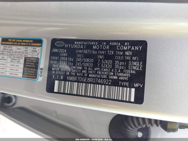 Продажа на аукционе авто 2024 Hyundai Palisade Calligraphy, vin: KM8R7DGE8RU746922, номер лота: 44560385