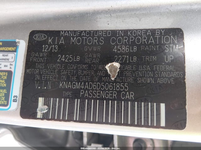 2013 KIA OPTIMA HYBRID KNAGM4AD6D5061855 Photo 8
