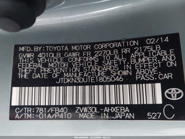 Toyota Prius Three 2014 JTDKN3DU1E1805046 Image 9