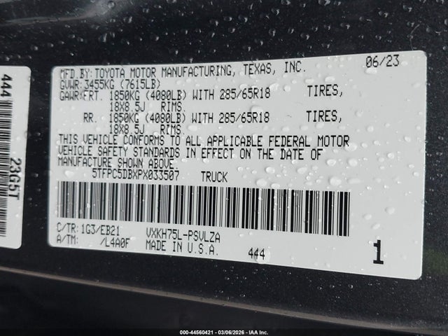 2023 TOYOTA TUNDRA HYBRID 5TFPC5DBXPX033507 Photo 8