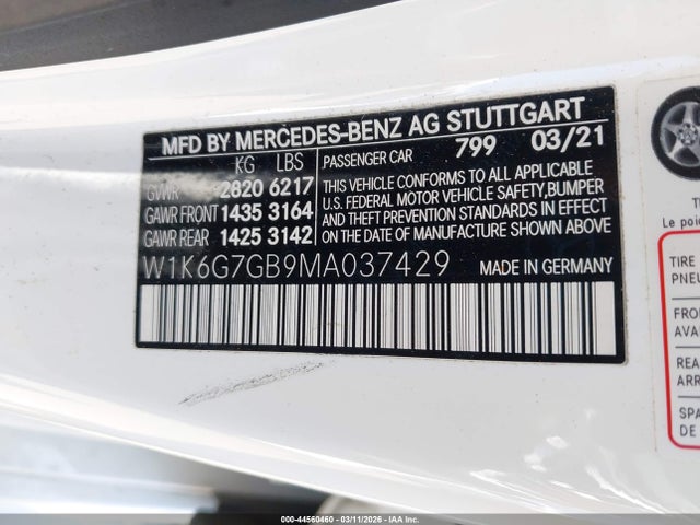 2021 MERCEDES-BENZ S 580 W1K6G7GB9MA037429 Photo 8