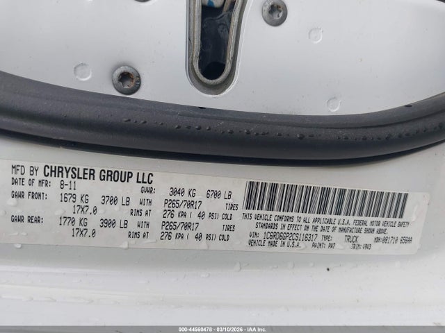 Продажа на аукционе авто 2012 Ram 1500 Slt, vin: 1C6RD6GP2CS116317, номер лота: 44560478