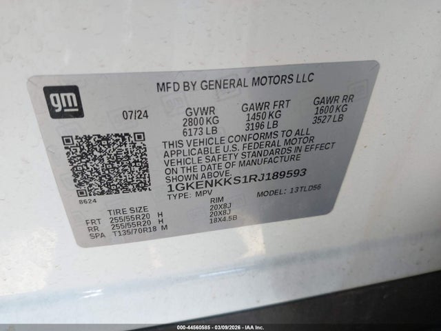 1GKENKKS1RJ189593 GMC Acadia Fwd Elevation