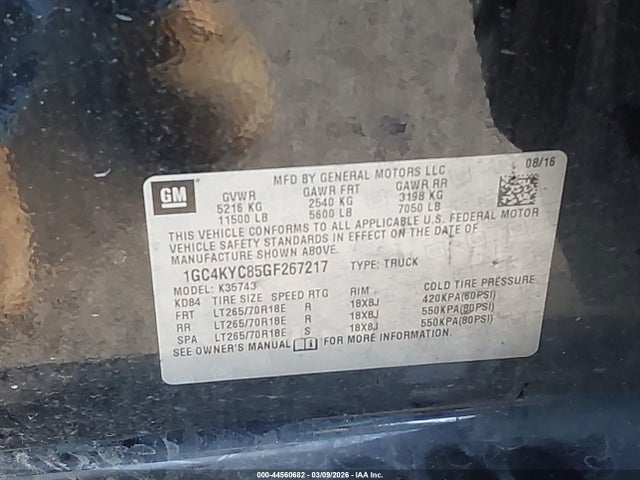 1GC4KYC85GF267217 Chevrolet Silverado 3500hd Wt