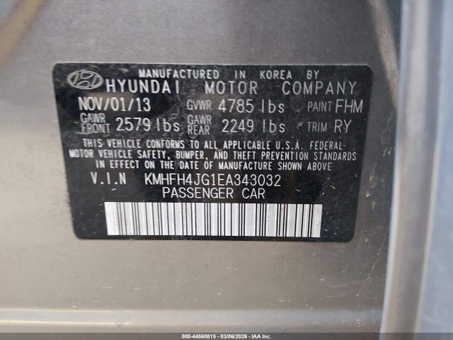 Hyundai Azera Limited 2014 KMHFH4JG1EA343032 Image 9