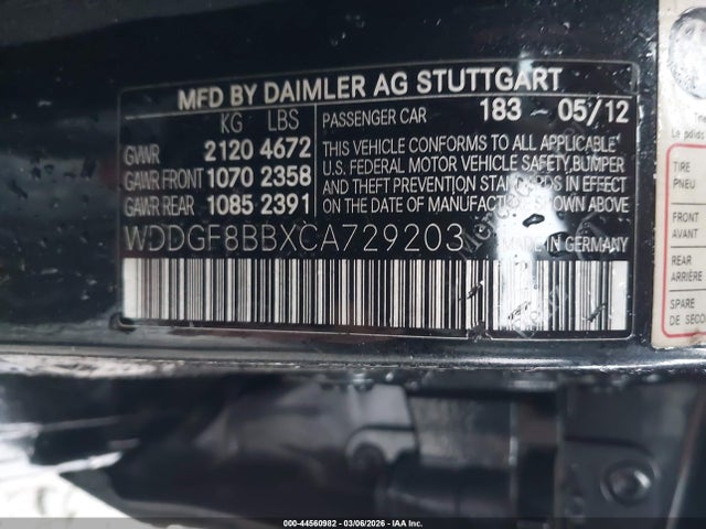 2012 Mercedes-benz C 300 Sport 4matic მანქანა იყიდება აუქციონზე, vin: WDDGF8BBXCA729203, აუქციონის ნომერი: 44560982