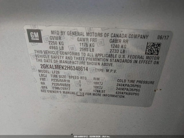 2017 GMC TERRAIN 2GKALMEK2H6348614 Photo 8