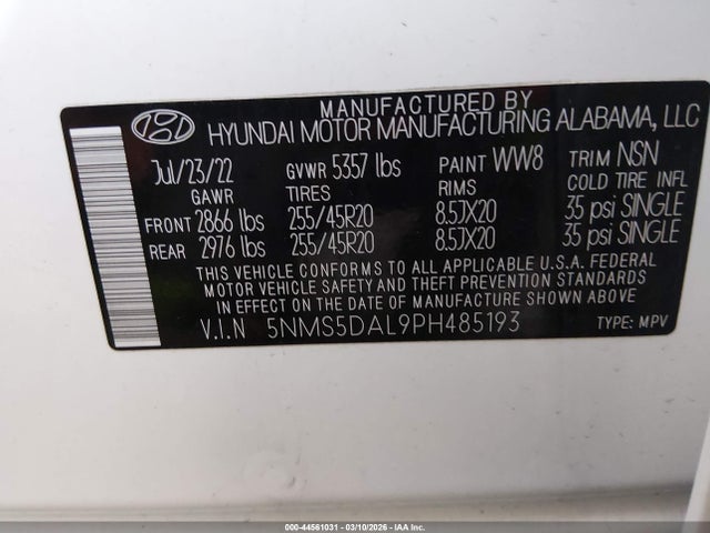 Hyundai Santa Fe Calligraphy 2023 5NMS5DAL9PH485193 Image 9