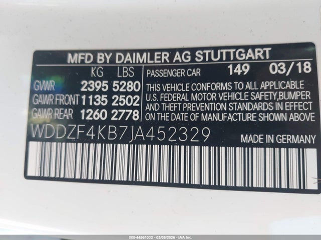 Продаж на аукціоні авто 2018 Mercedes-benz E 300 4matic, vin: WDDZF4KB7JA452329, номер лоту: 44561032