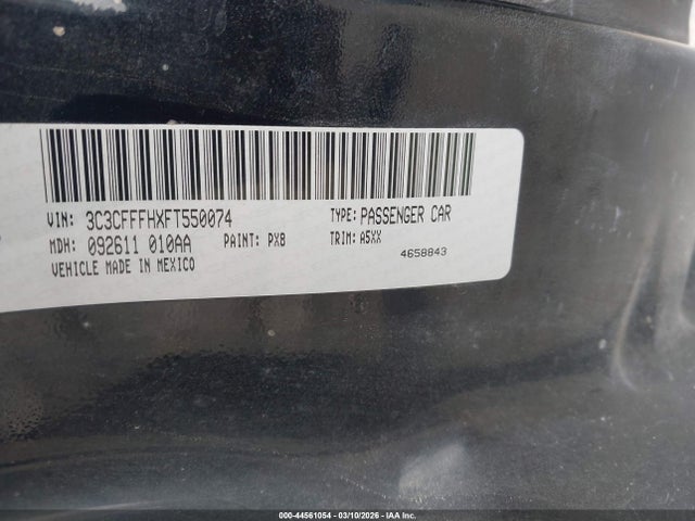 2015 Fiat 500 Abarth მანქანა იყიდება აუქციონზე, vin: 3C3CFFFHXFT550074, აუქციონის ნომერი: 44561054