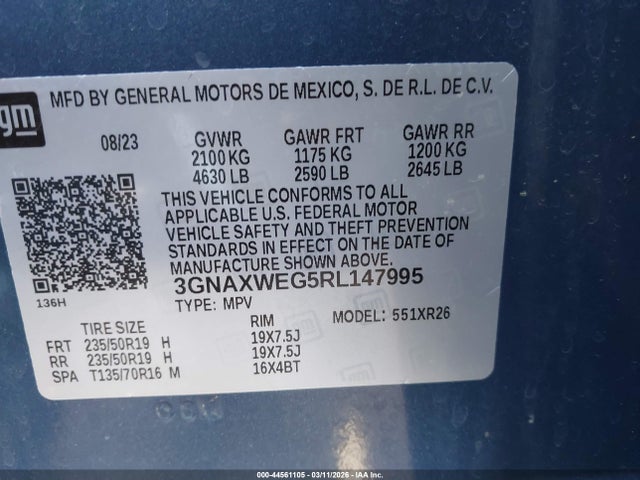 Chevrolet Equinox Awd Rs 2024 3GNAXWEG5RL147995 Image 9