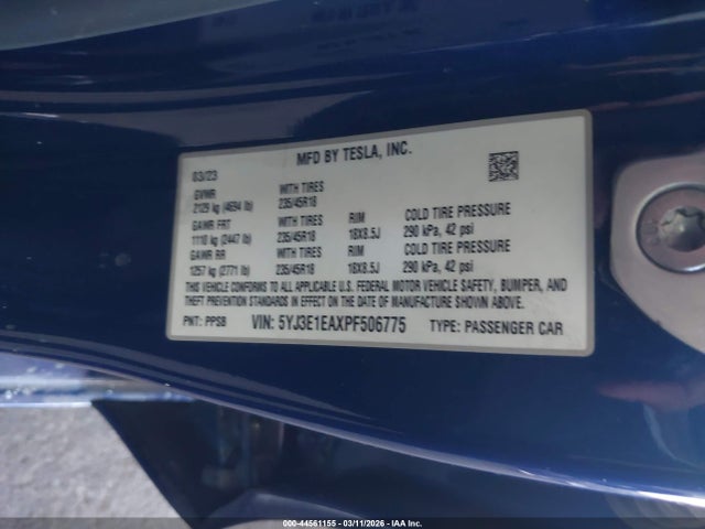 2023 TESLA MODEL 3 5YJ3E1EAXPF506775 Photo 8