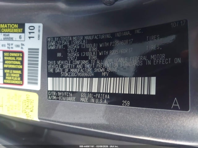 2017 TOYOTA SIENNA 5TDKZ3DC7HS896004 Photo 8
