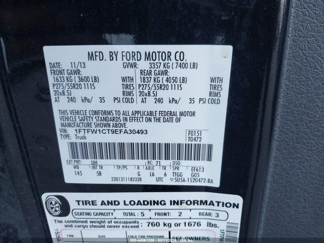 Ford F-150 FX2 2014 1FTFW1CT9EFA30493 Image 9