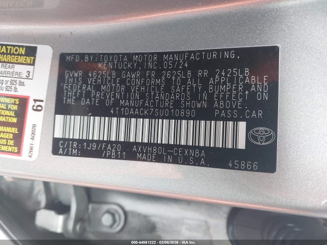 Toyota CAMRY LE 2025 4T1DAACK7SU010890 Image 9