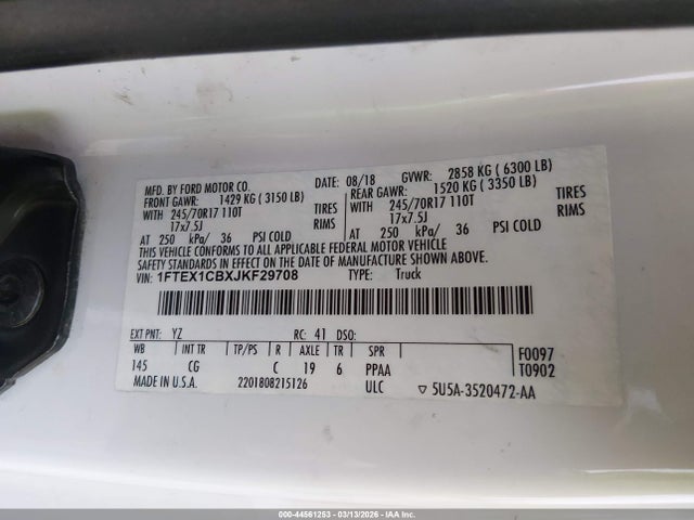 Ford F-150 Xl 2018 1FTEX1CBXJKF29708 Image 9